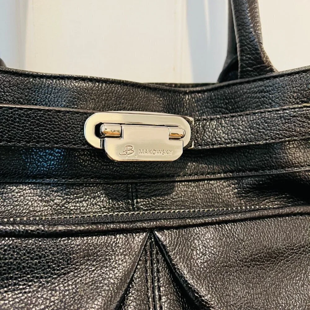 B. Makowsky black leather shoulder bag - Picture 5 of 16